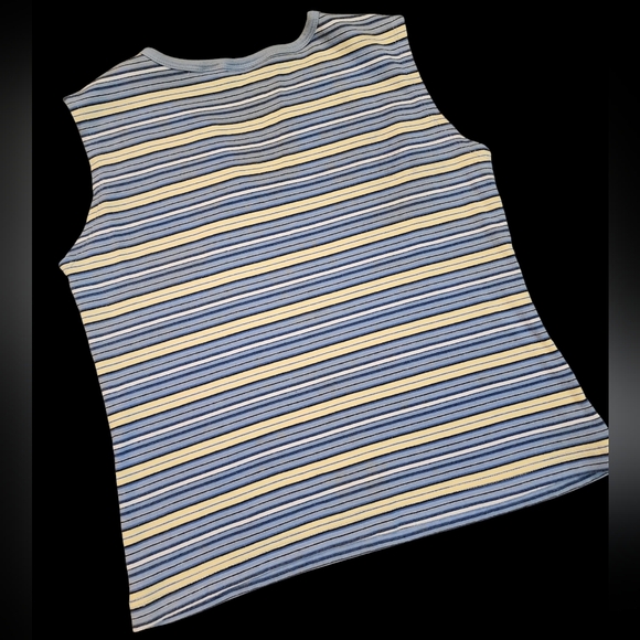 Vintage Montana Blue Jeans Company Womens XL Striped Sleeveless V-Neck - Picture 9 of 11